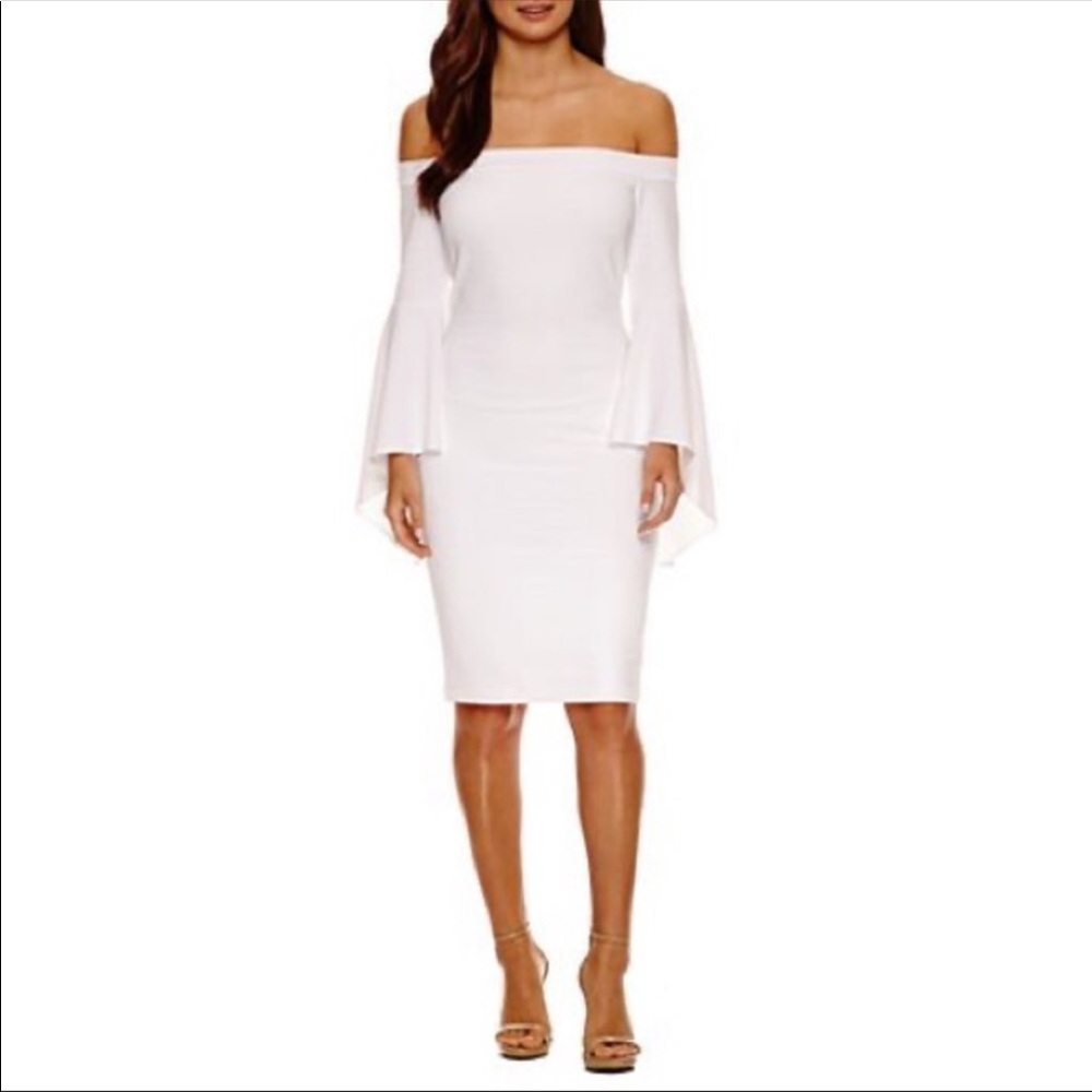 Bisou Bisou Off Shoulder Bell Sleeve Bodycon Dress